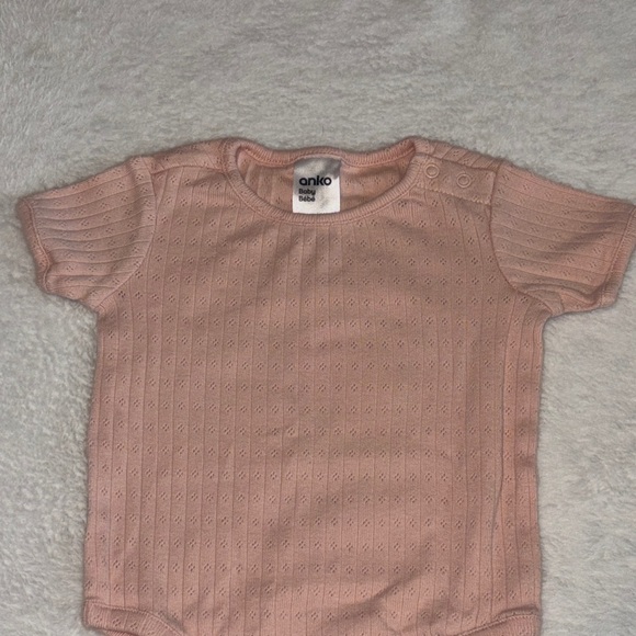 (3 for $10) ANKO Pink Baby onesie Bodysuit 100% cotton 3-6 months - Picture 3 of 8